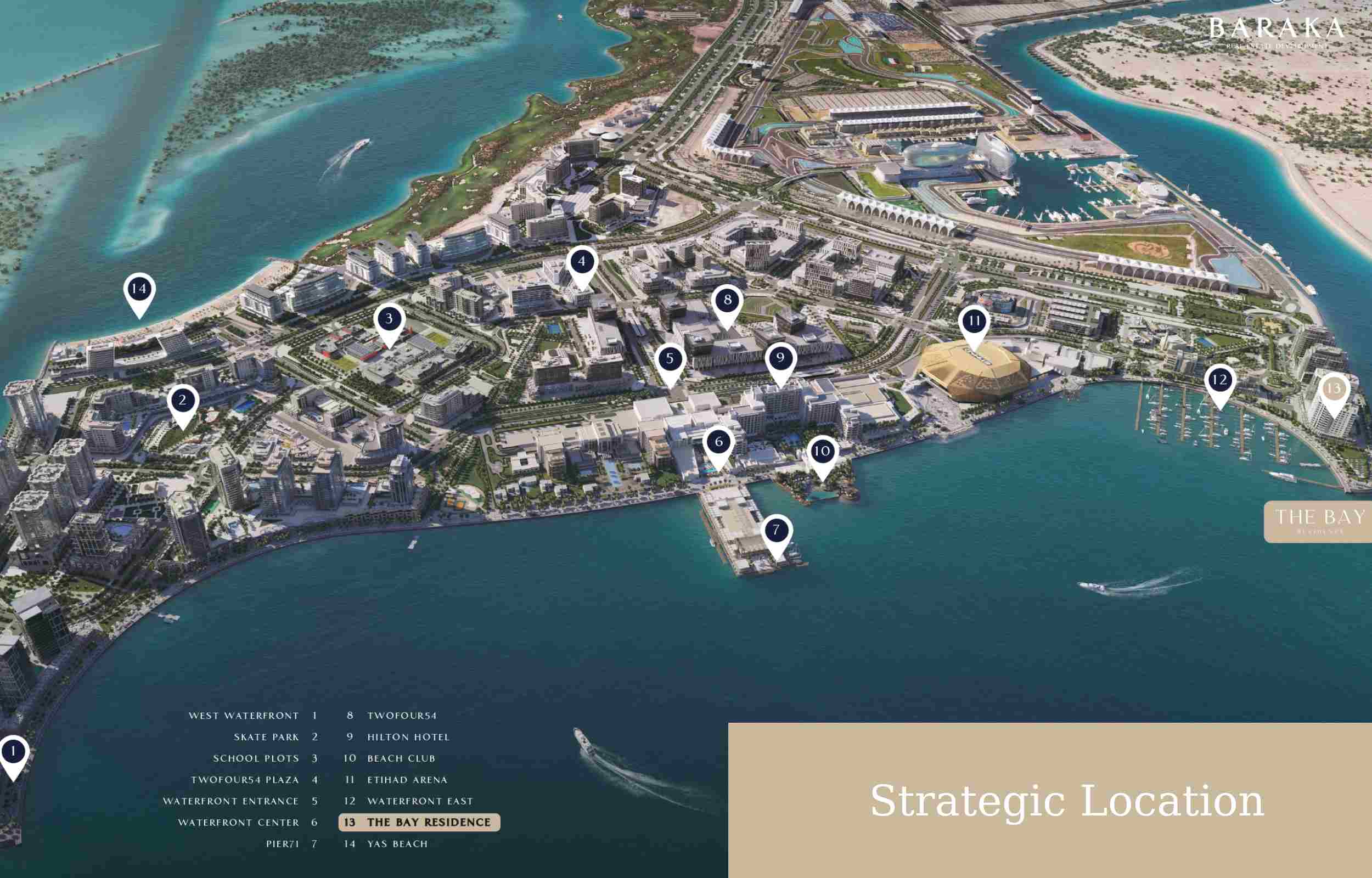 Strategic location of Yas Bay Residences